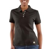 Triko Carhartt Women’s Short Sleeve Work Polo - Čokoládová