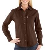 Košile Carhartt Women’s Canvas Shirt Jac/Flannel-Lined - Hnědá