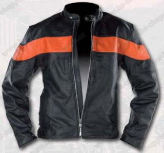 Kožená bunda - Orange Stripe