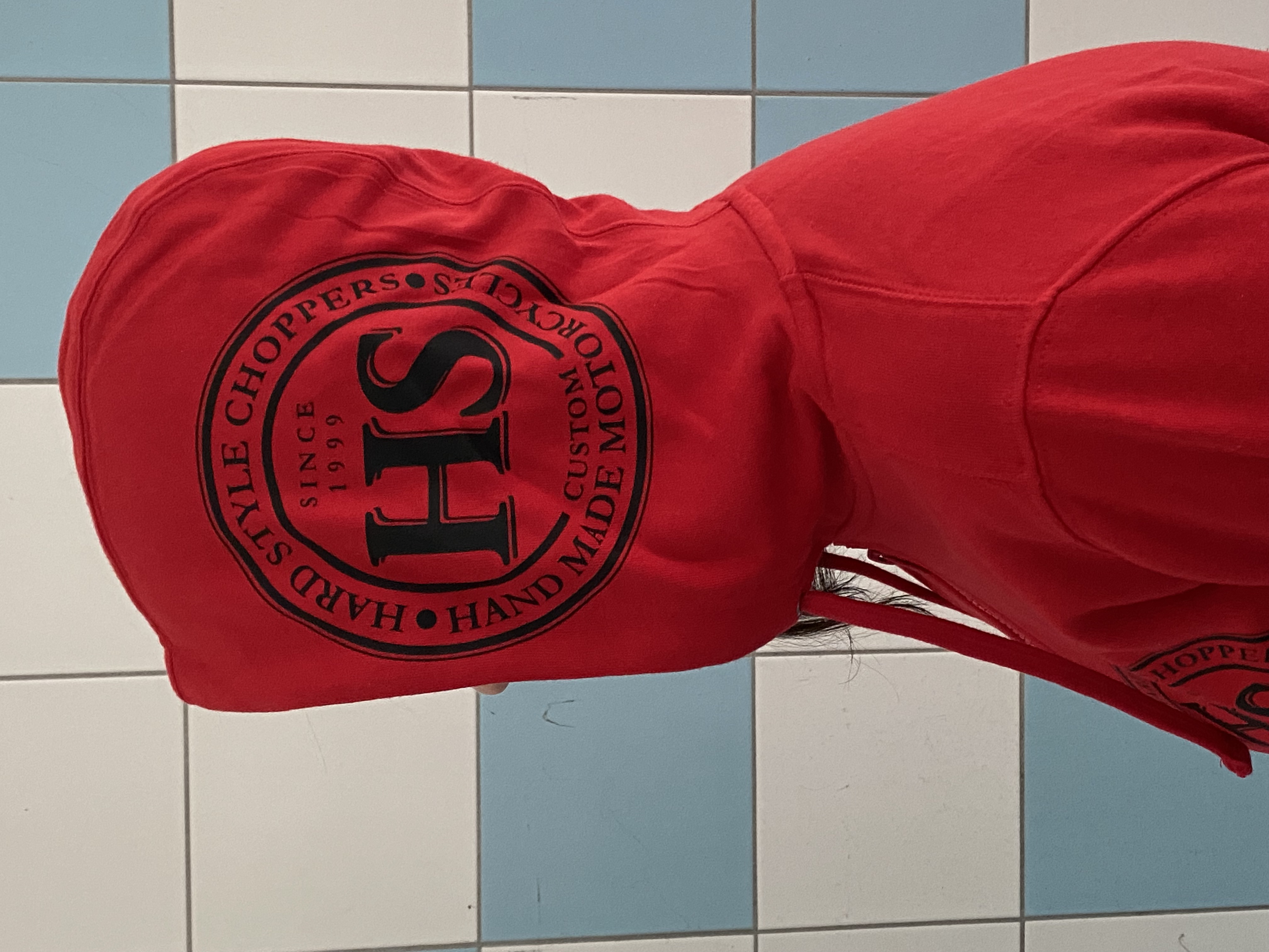 Dámská mikina, červená s černým logem