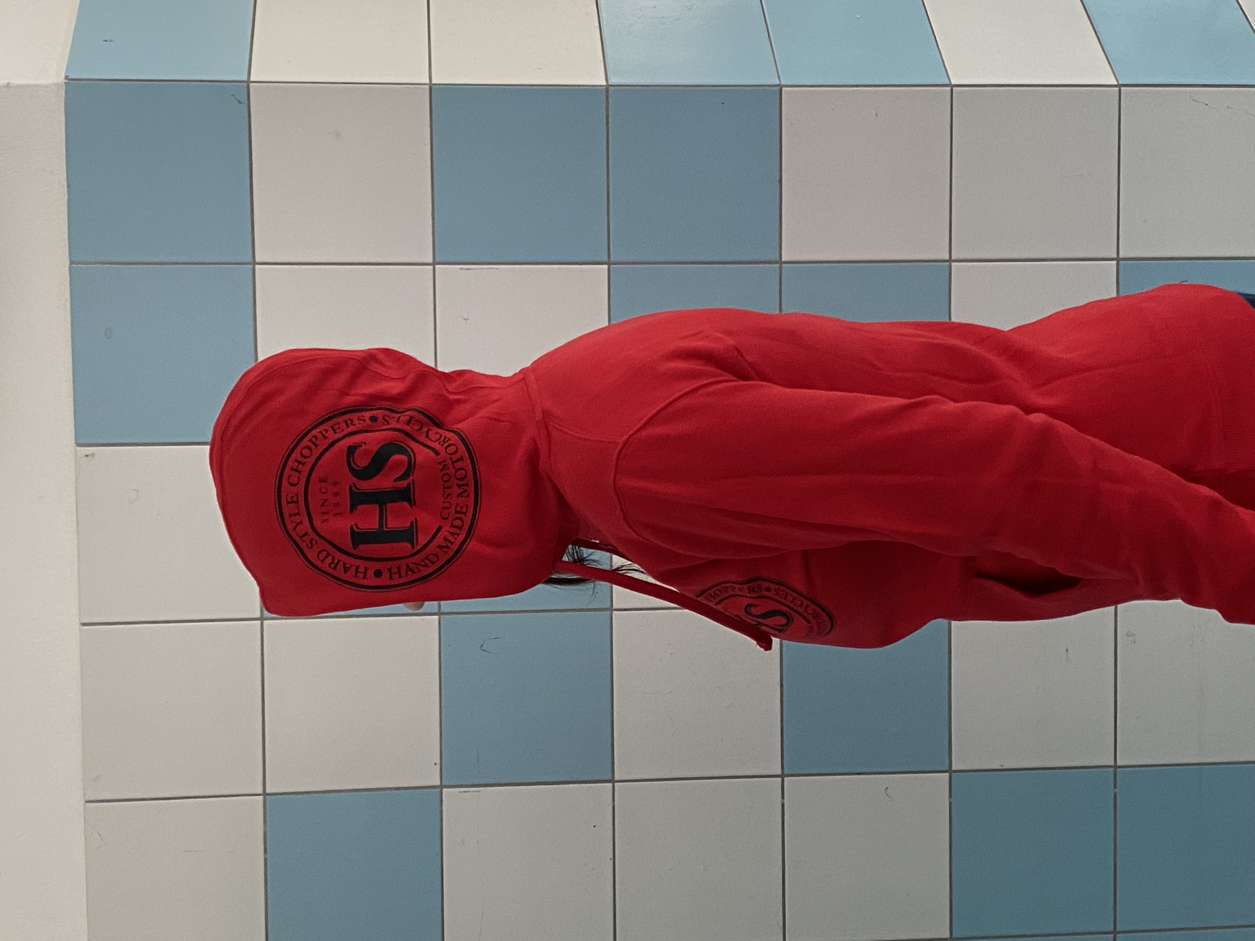 Dámská mikina, červená s černým logem