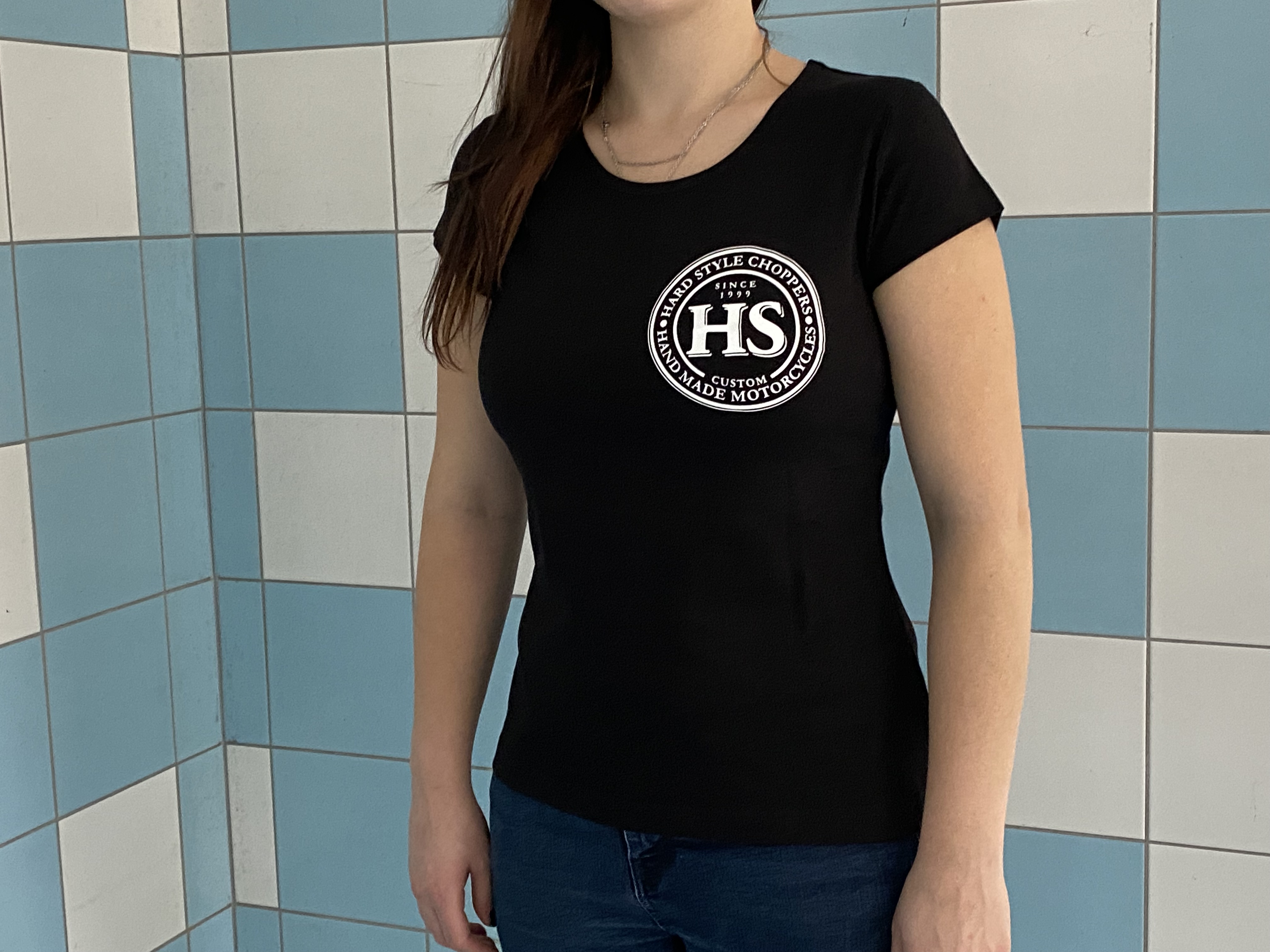 Dámské tričko, černé s bílým logem