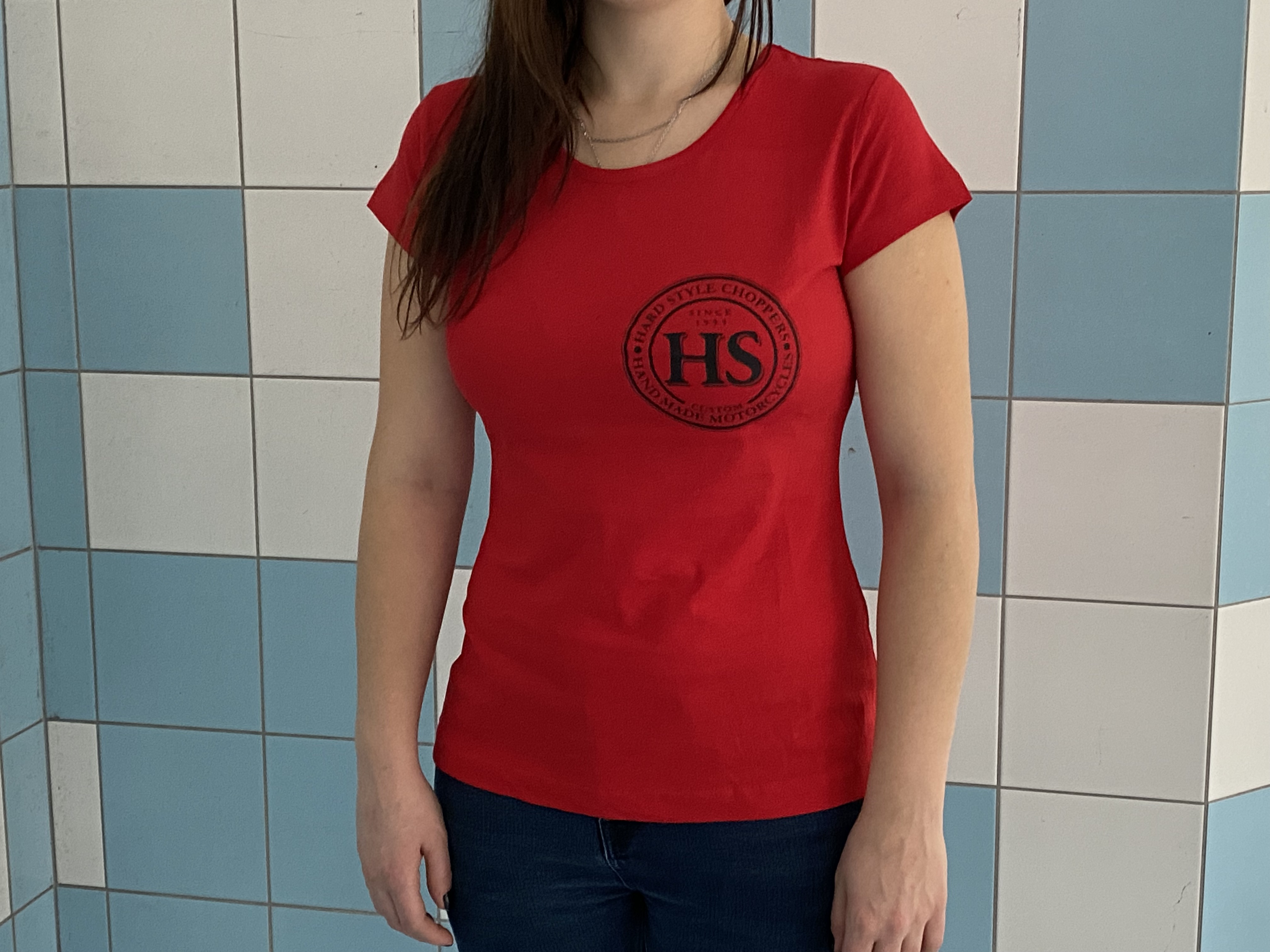 Dámské tričko, červené s černým logem